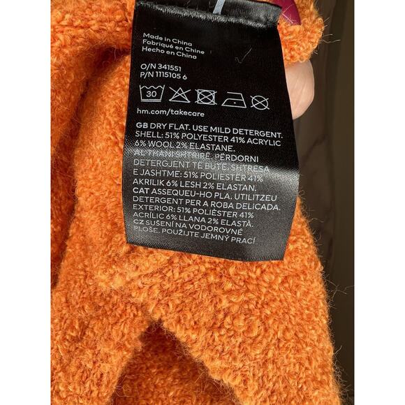 H&M Womens Orange off the shoulder midi dress sz XS - Picture 4 of 4